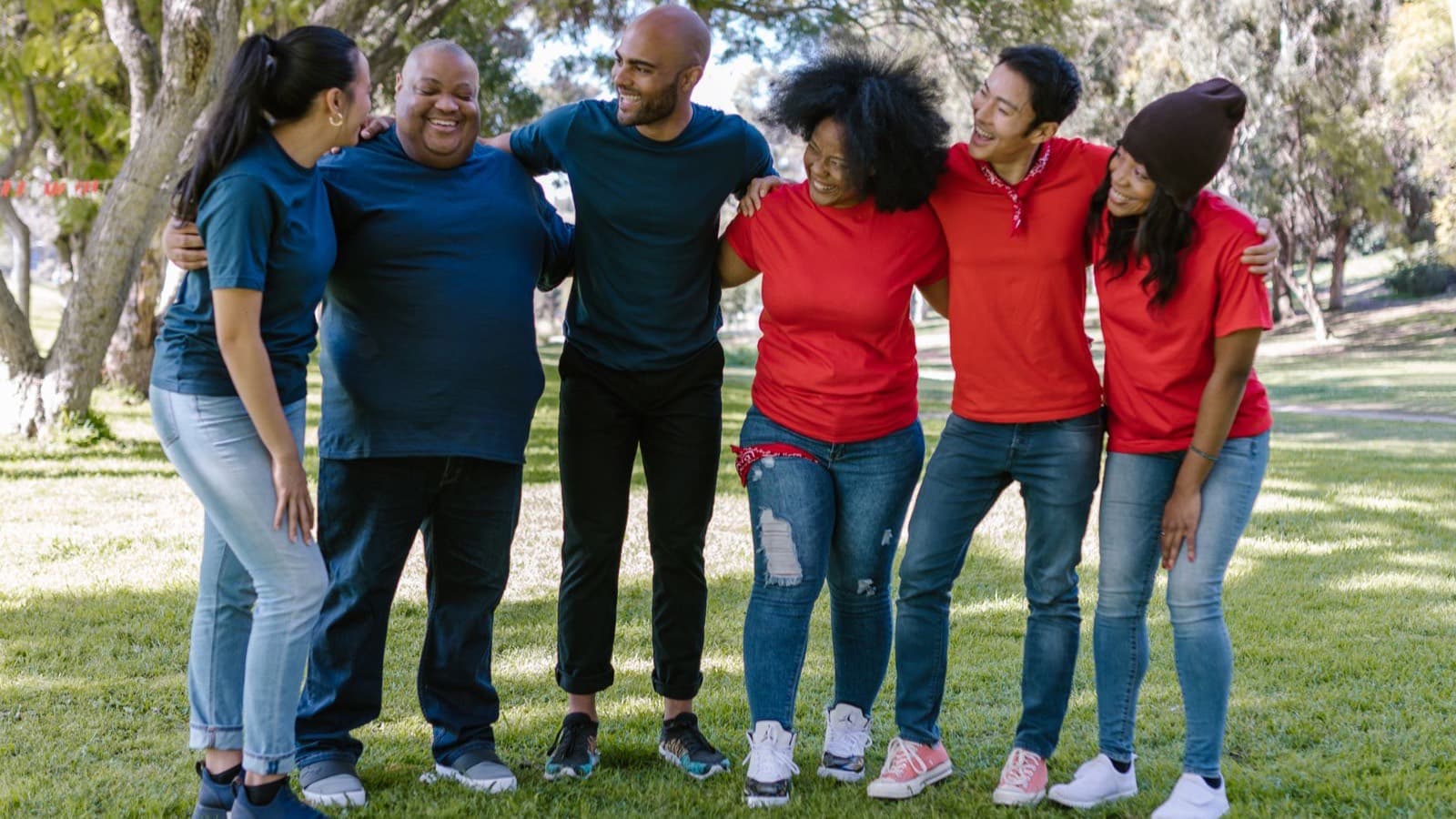A group of community volunteers together